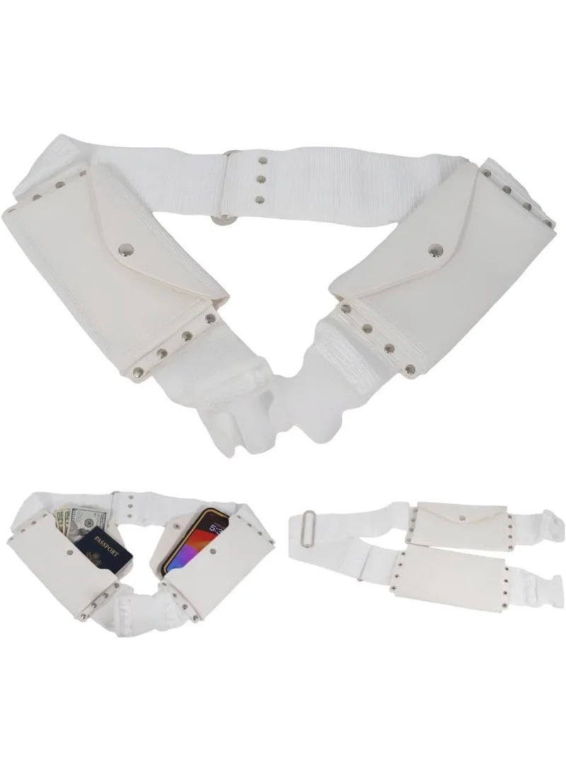 ماهمير حزام إحرام فاخر للرجال من ماهمير - مريح، قابل للتعديل، حزام أبيض للحج والعمرة، غير مخيط، مقاوم للماء، يتبع السنة، مثالي للإحرام